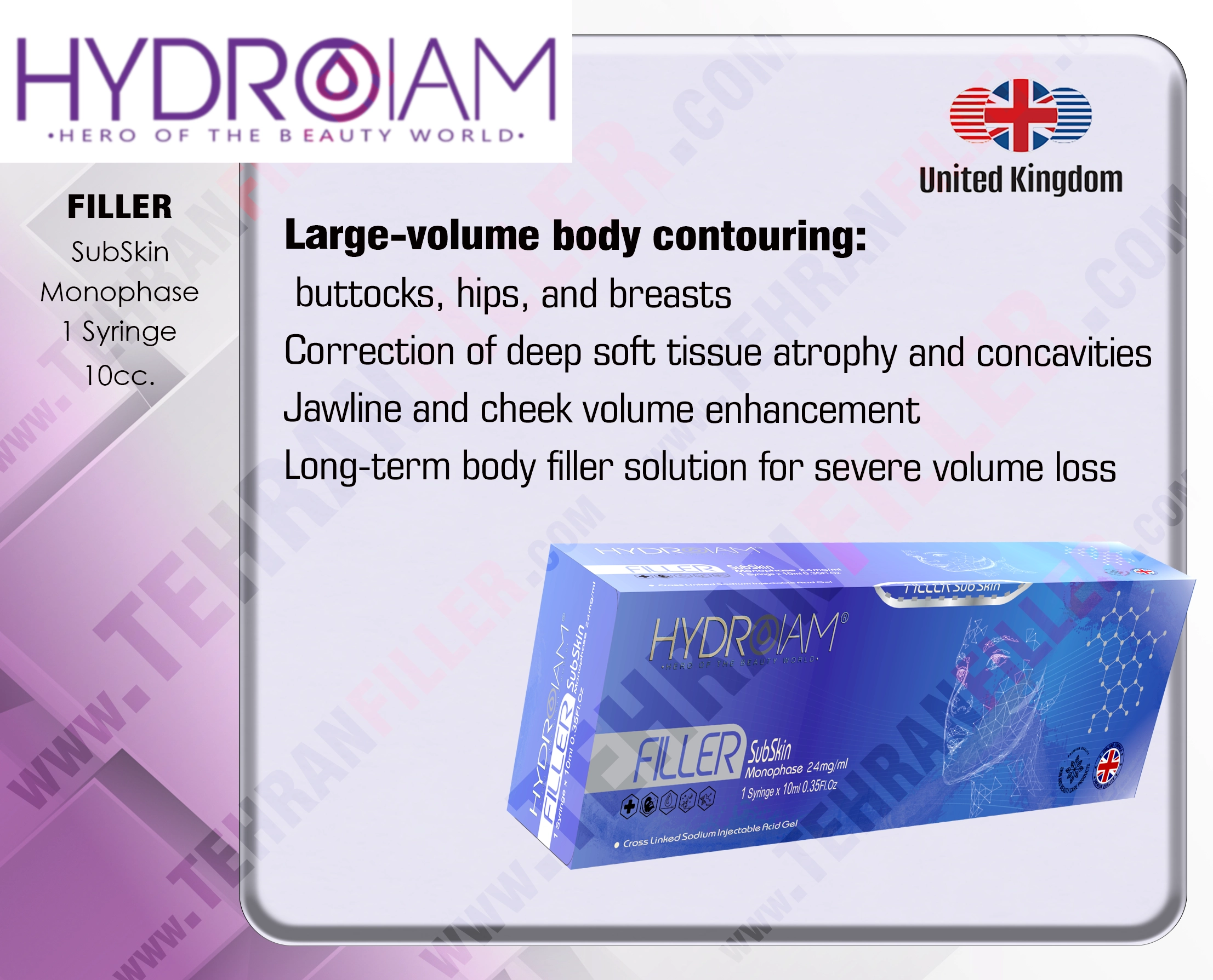 516-فیلر HYDROIAM FILLER SUB-SKIN #516 - 10ml - تصویر 2