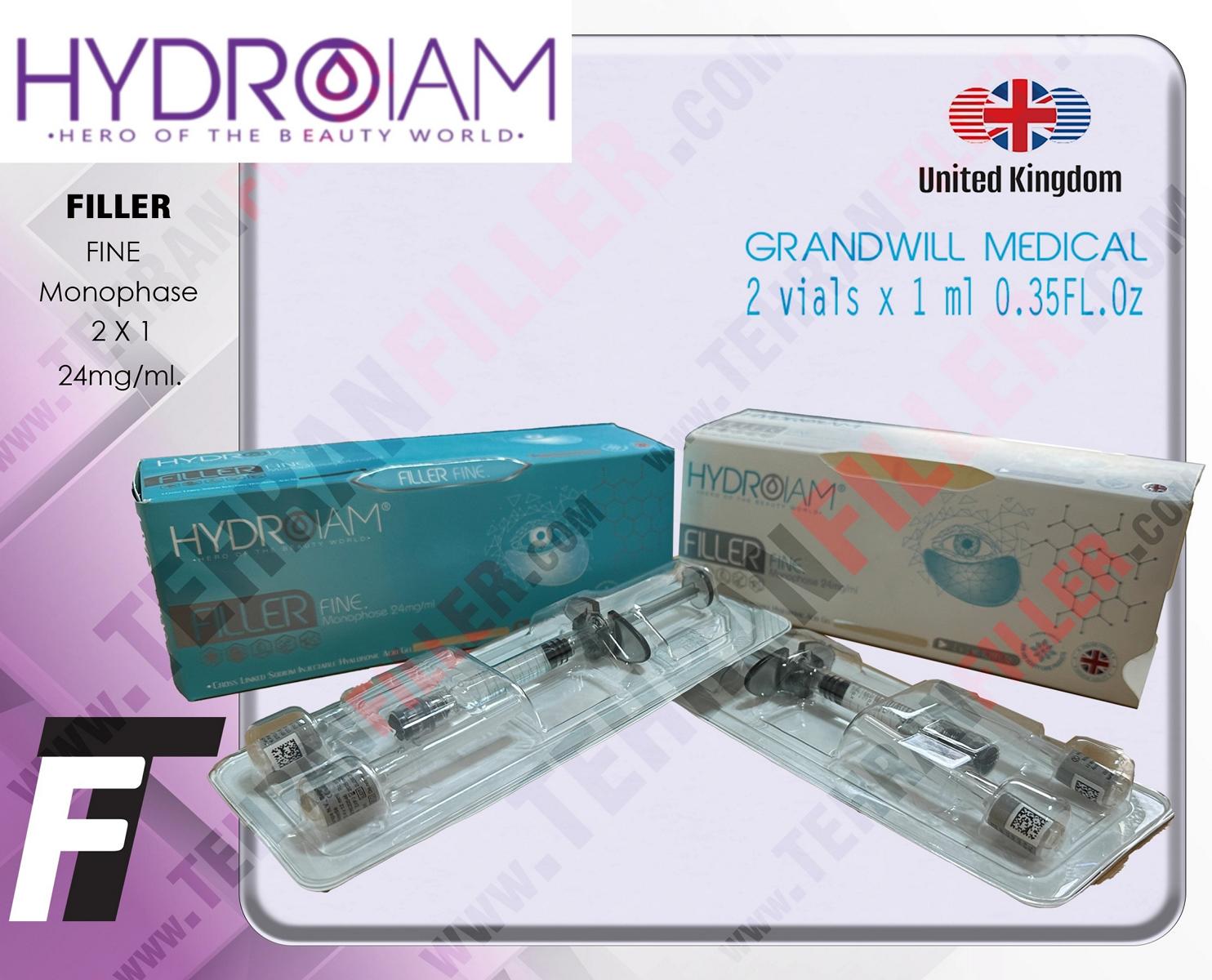 فیلر HYDROIAM FILLER FINE 2ml دوسرنگ یک سی سی -5عدد + یک عدد هدیه#513